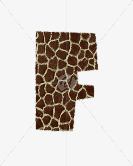 Letter F from Giraffe fur alphabet on Yellow Images Creative Fonts - S62524