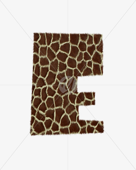 Letter E from Giraffe fur alphabet on Yellow Images Creative Fonts - S62523