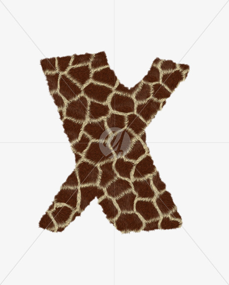 Letter X from Giraffe fur alphabet on Yellow Images Creative Fonts - S62542