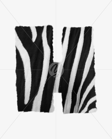 Letter H from Zebra fur alphabet on Yellow Images Creative Fonts - S62600