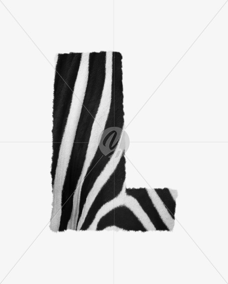 Letter L from Zebra fur alphabet on Yellow Images Creative Fonts - S62604