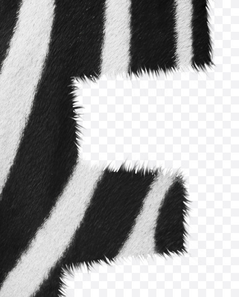 Letter F from Zebra fur alphabet on Yellow Images Creative Fonts - S62598