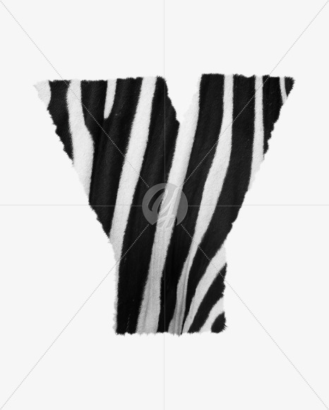 Letter Y from Zebra fur alphabet on Yellow Images Creative Fonts - S62617