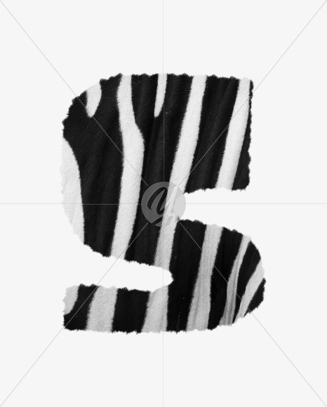 Letter S from Zebra fur alphabet on Yellow Images Creative Fonts - S62611