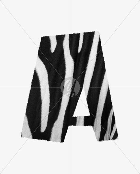 Letter A from Zebra fur alphabet on Yellow Images Creative Fonts - S62593