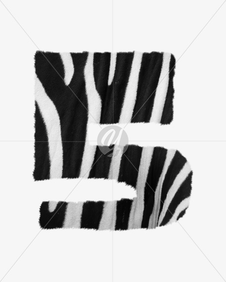 5 from Zebra fur alphabet on Yellow Images Creative Fonts - S62624