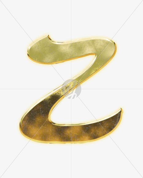 Letter Z from Arabic style golden alphabet on Yellow Images Creative Fonts - S62653