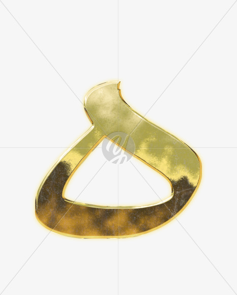 Letter O from Arabic style golden alphabet on Yellow Images Creative Fonts - S62642