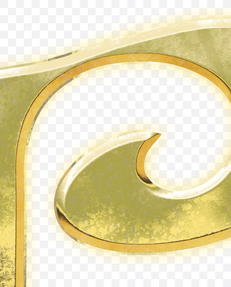 Letter P from Arabic style golden alphabet on Yellow Images Creative Fonts - S62643