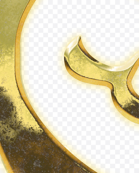 Letter X from Arabic style golden alphabet on Yellow Images Creative Fonts - S62651