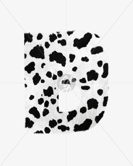 Letter D from Dalmatian fur alphabet on Yellow Images Creative Fonts - S62697