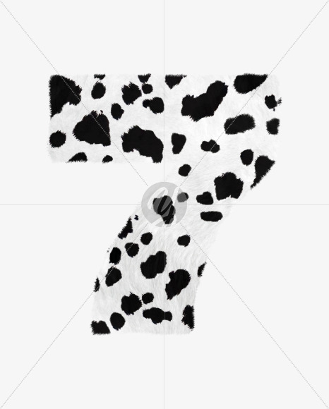 7 from Dalmatian fur alphabet on Yellow Images Creative Fonts - S62727