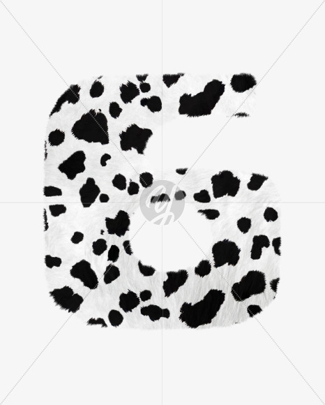 6 from Dalmatian fur alphabet on Yellow Images Creative Fonts - S62726