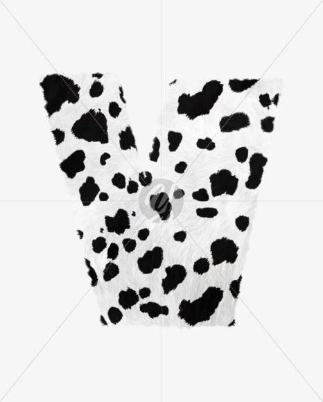 Letter V from Dalmatian fur alphabet on Yellow Images Creative Fonts - S62715