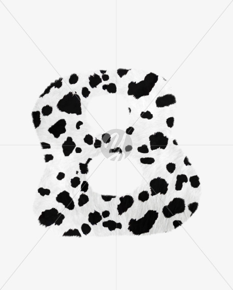 8 from Dalmatian fur alphabet on Yellow Images Creative Fonts - S62728