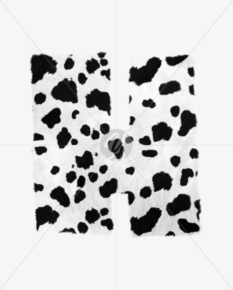 Letter H from Dalmatian fur alphabet on Yellow Images Creative Fonts - S62701