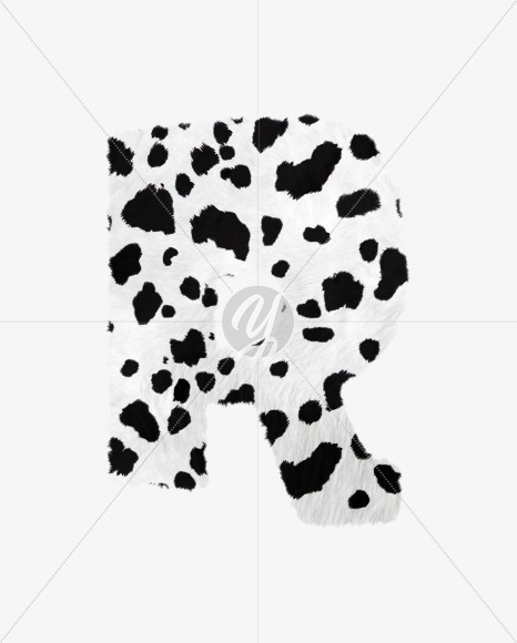 Letter R from Dalmatian fur alphabet on Yellow Images Creative Fonts - S62711