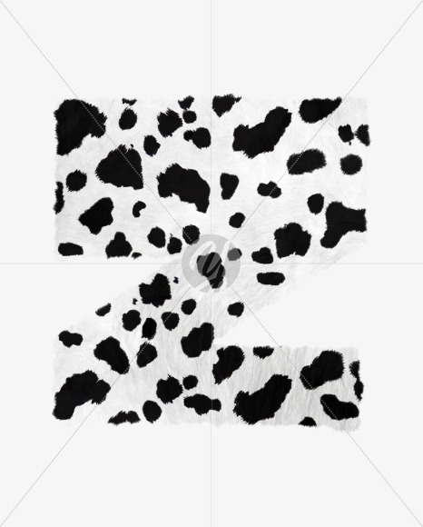 Letter Z from Dalmatian fur alphabet on Yellow Images Creative Fonts - S62719