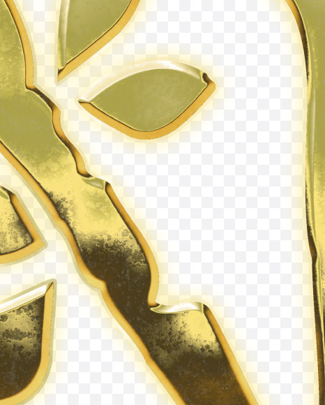 Letter N from Golden leaf alphabet on Yellow Images Creative Fonts - S62818