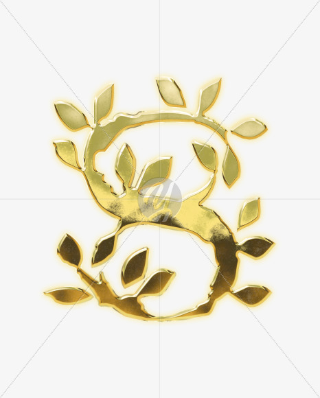 8 from Golden leaf alphabet on Yellow Images Creative Fonts - S62839