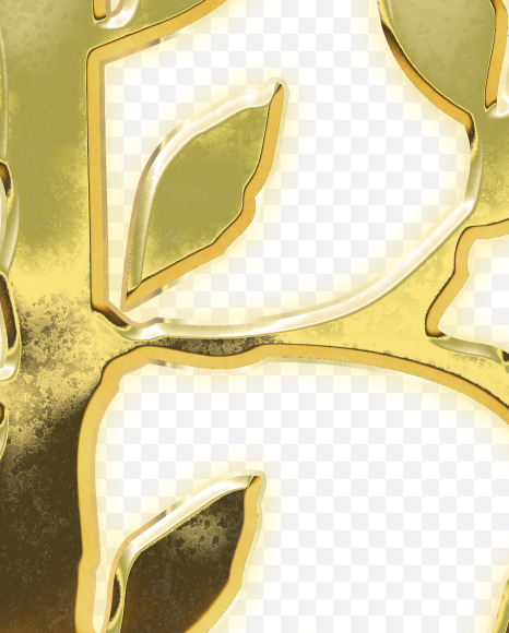 Letter B from Golden leaf alphabet on Yellow Images Creative Fonts - S62806