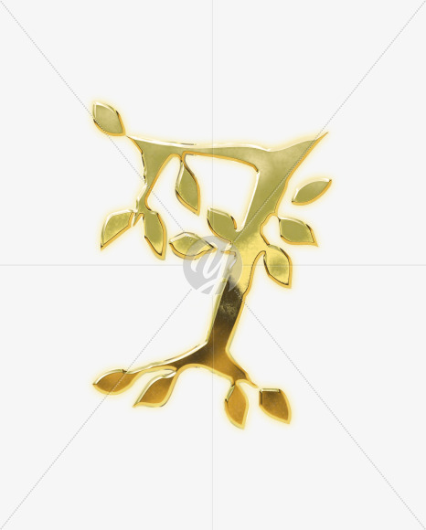 7 from Golden leaf alphabet on Yellow Images Creative Fonts - S62838