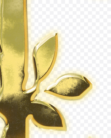 Letter L from Golden leaf alphabet on Yellow Images Creative Fonts - S62816