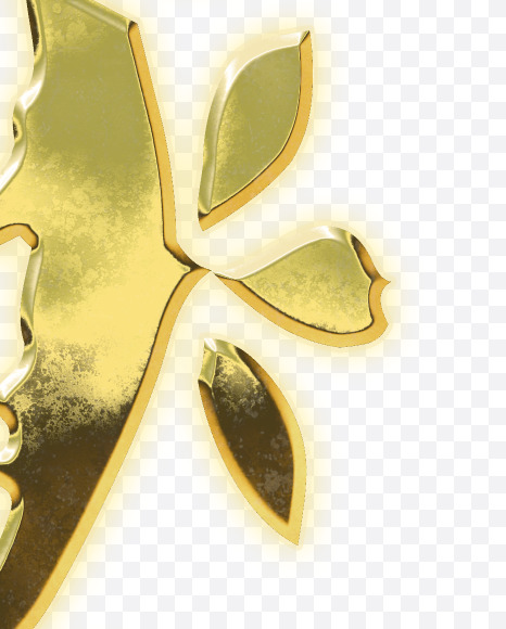 9 from Golden leaf alphabet on Yellow Images Creative Fonts - S62840