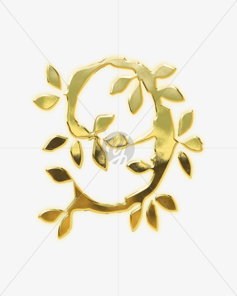 9 from Golden leaf alphabet on Yellow Images Creative Fonts - S62840