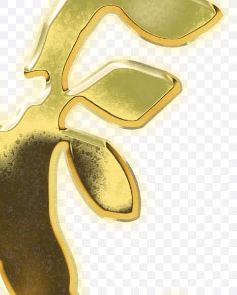 Letter O from Golden leaf alphabet on Yellow Images Creative Fonts - S62819