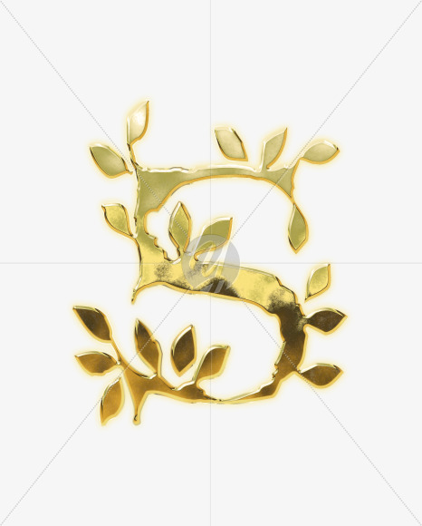 5 from Golden leaf alphabet on Yellow Images Creative Fonts - S62836