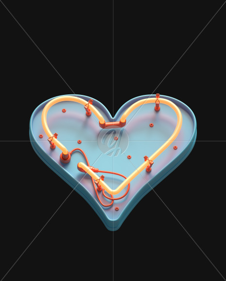 Heart from Toy Neon font on Yellow Images Creative Fonts - S62880