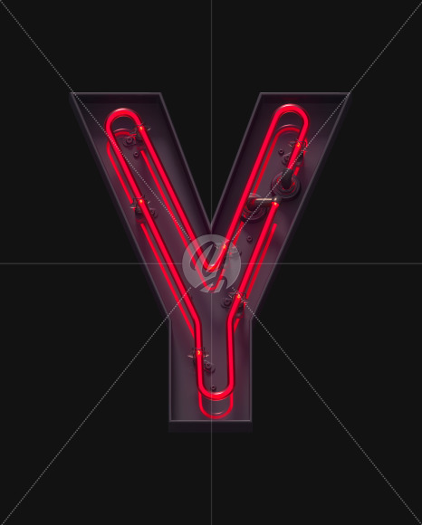 Y ON from Red On-Off Neon font on Yellow Images Creative Fonts - S62932