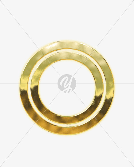 Letter O from Modern golden font alphabet on Yellow Images Creative Fonts - S63057