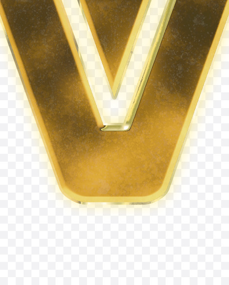 Letter V from Modern golden font alphabet on Yellow Images Creative Fonts - S63064