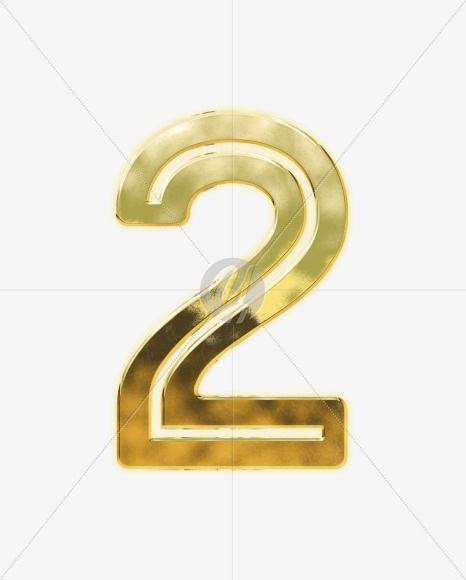 2 from Modern golden font alphabet on Yellow Images Creative Fonts - S63071