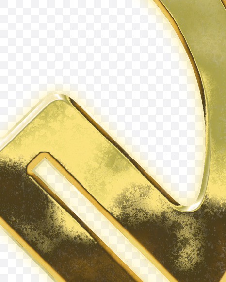 Letter Q from Modern golden font alphabet on Yellow Images Creative Fonts - S63059