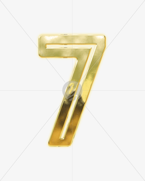 7 from Modern golden font alphabet on Yellow Images Creative Fonts - S63076