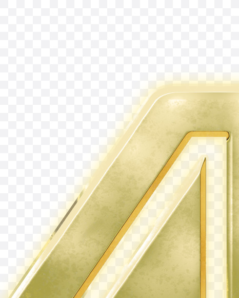 4 from Modern golden font alphabet on Yellow Images Creative Fonts - S63073