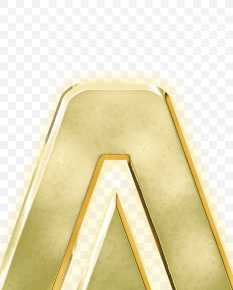 Letter A from Modern golden font alphabet on Yellow Images Creative Fonts - S63043