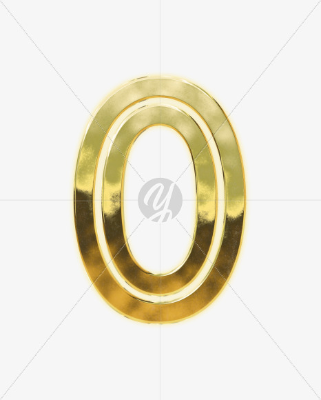 0 from Modern golden font alphabet on Yellow Images Creative Fonts - S63069