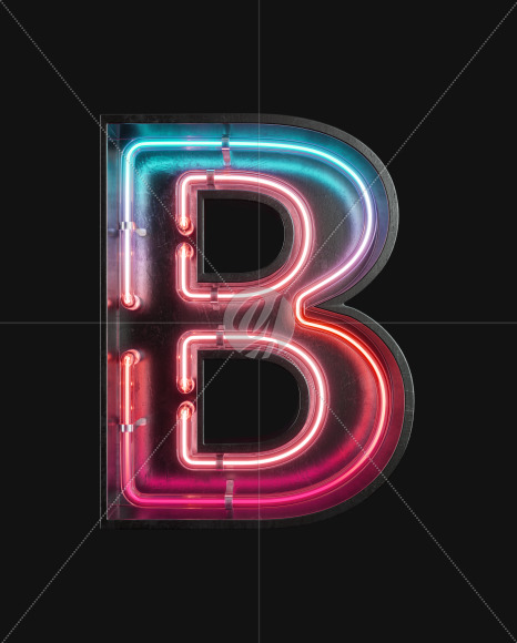 Letter B From Neon Light Alphabet 2 On Yellow Images Creative Fonts ...