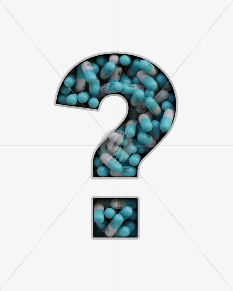 ? from Pills in Box - 3D Lettering on Yellow Images Creative Fonts - S63844