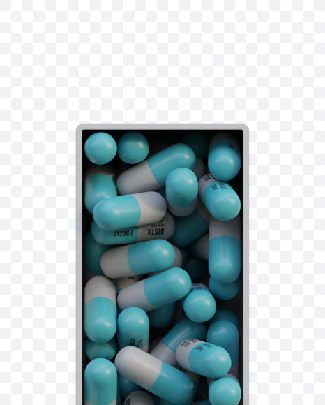 Letter I from Pills in Box - 3D Lettering on Yellow Images Creative Fonts - S63815