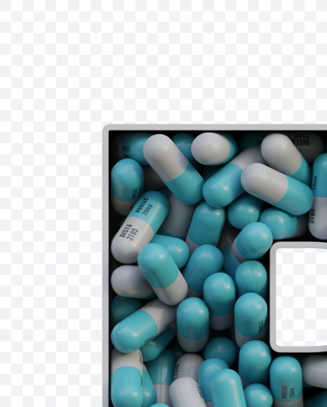 Letter B from Pills in Box - 3D Lettering on Yellow Images Creative Fonts - S63808