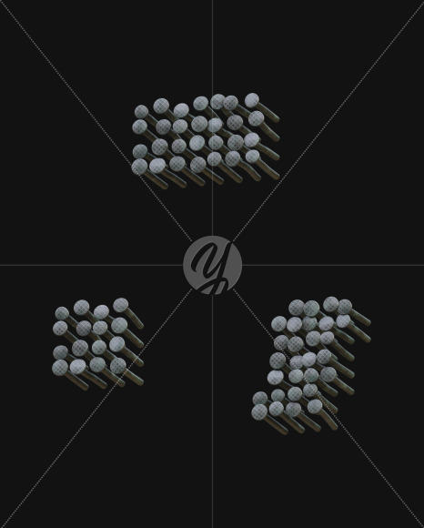 symbols from Iron Nails View 5 - 3D Lettering on Yellow Images Creative Fonts - S63889