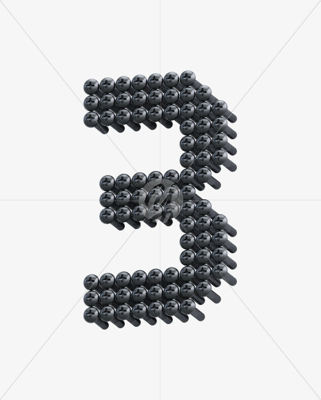 3 from Iron Screws View 5 - 3D Lettering on Yellow Images Creative Fonts - S64393