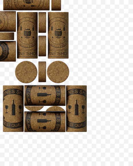 Letter A from Wine Cork View 1 - 3D Lettering on Yellow Images Creative Fonts - S63890