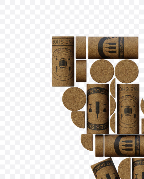 Letter Y from Wine Cork View 1 - 3D Lettering on Yellow Images Creative Fonts - S63914