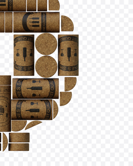 $ from Wine Cork View 1 - 3D Lettering on Yellow Images Creative Fonts - S63928